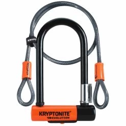 Kryptonite New-U Evolution Mini-7 Fahrrad-Bügelschloss + Kryptoflex 410 Schlaufenkabel