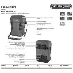 Ortlieb Sport-Packer Plus Fahrrad-Packtaschen (Paar) -Fahrradersatzteile ortlieb sport packer plus fahrrad packtaschen 2022 p 243530 1