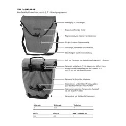 Ortlieb Velo-Shopper Fahrrad-Packtasche -Fahrradersatzteile ortlieb velo shopper fahrrad packtasche 2023 p 313531 q