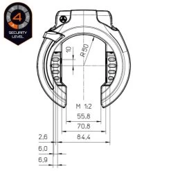 Trelock RS 453 P-O-C AZ Balloon Rahmenschloss -Fahrradersatzteile trelock rs 453 p o c az ballon rahmenschloss 2022 312440 c2